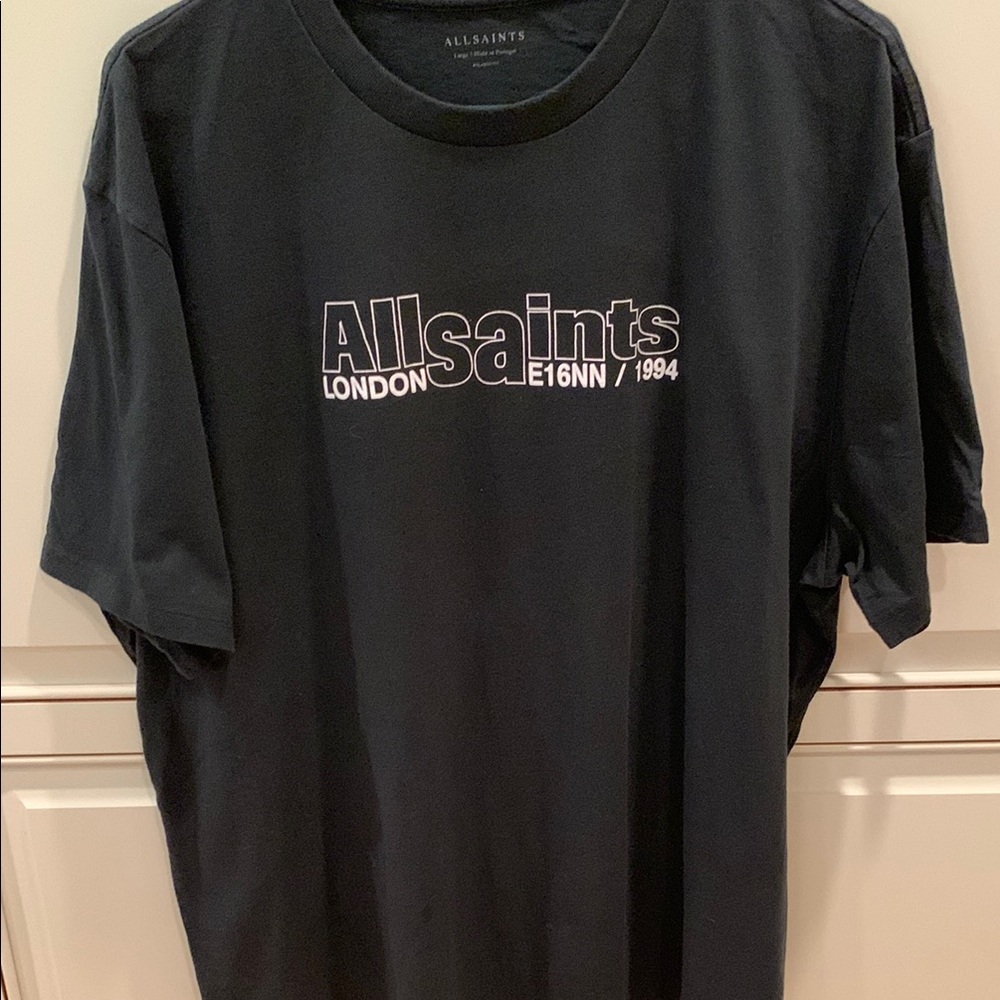 All Saints Mens Black Short Sleeve Tee